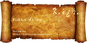 Kukta Éva névjegykártya